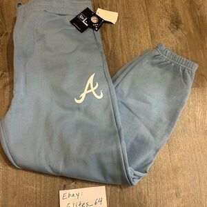Men’s New Era Atlanta Braves Light/powder Blue Sweatpants Brand New Size 2XL